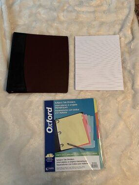 School Supplies Wilson Jones 1" Ring Binder Oxford Subject Divider Paper Pad